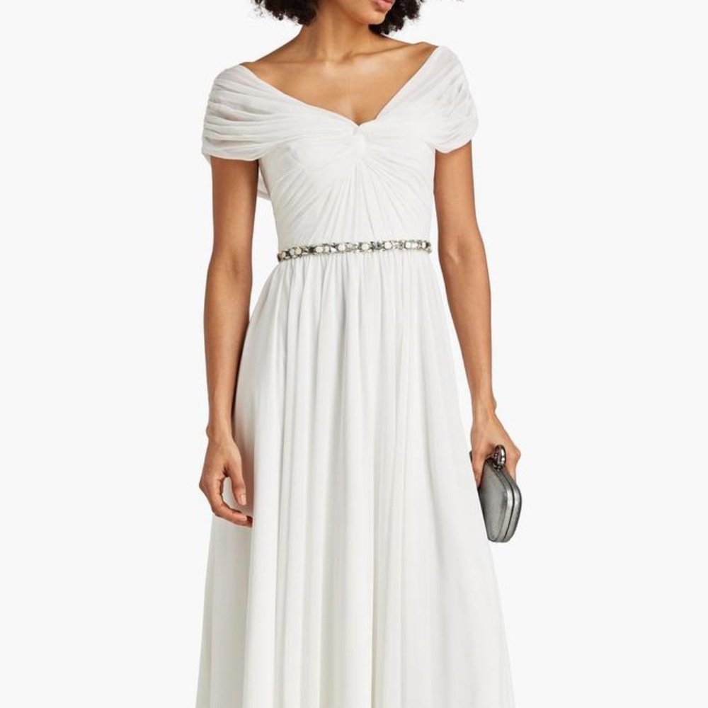 Stunning Crystal-embellished Chiffon Bridal Gown